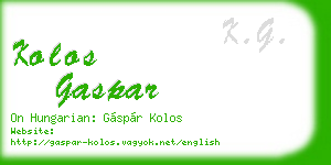 kolos gaspar business card